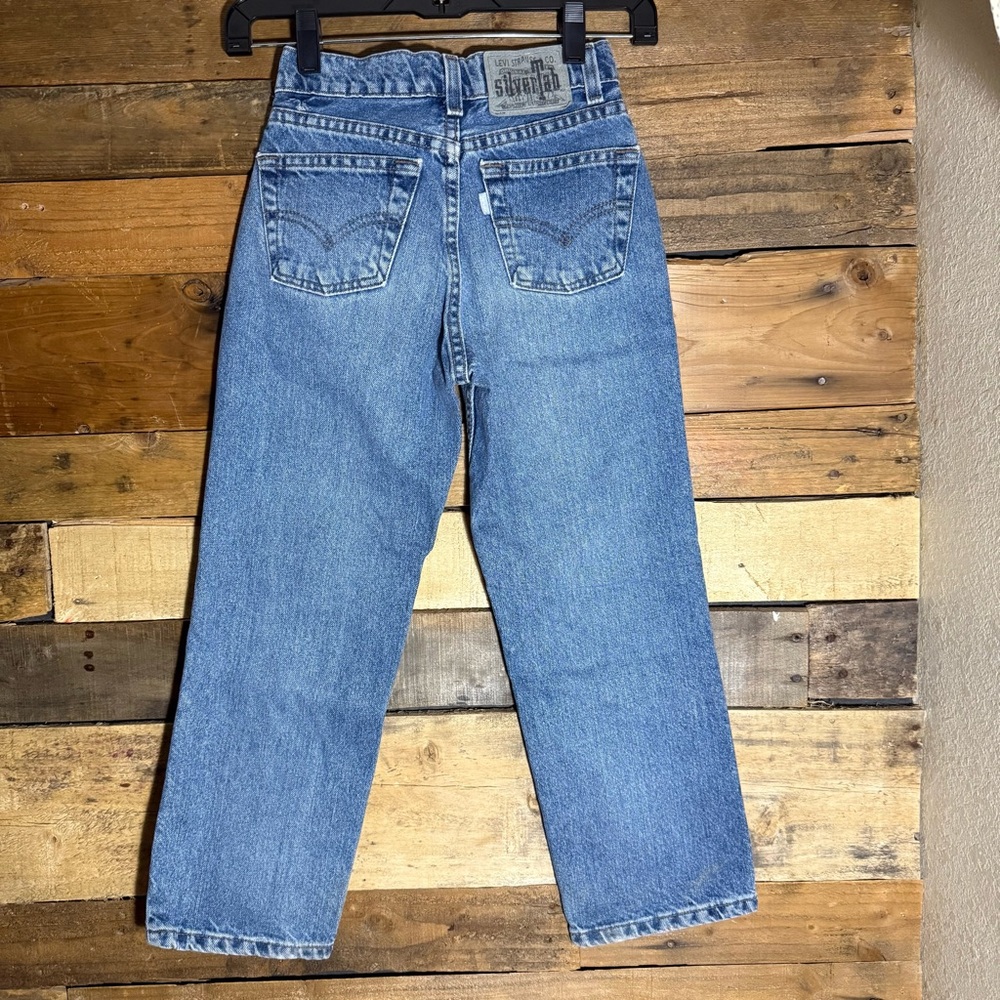 VINTAGE Levis Jeans Youth size 8 Silvertab Loose Fit Baggy Wide Leg Denim